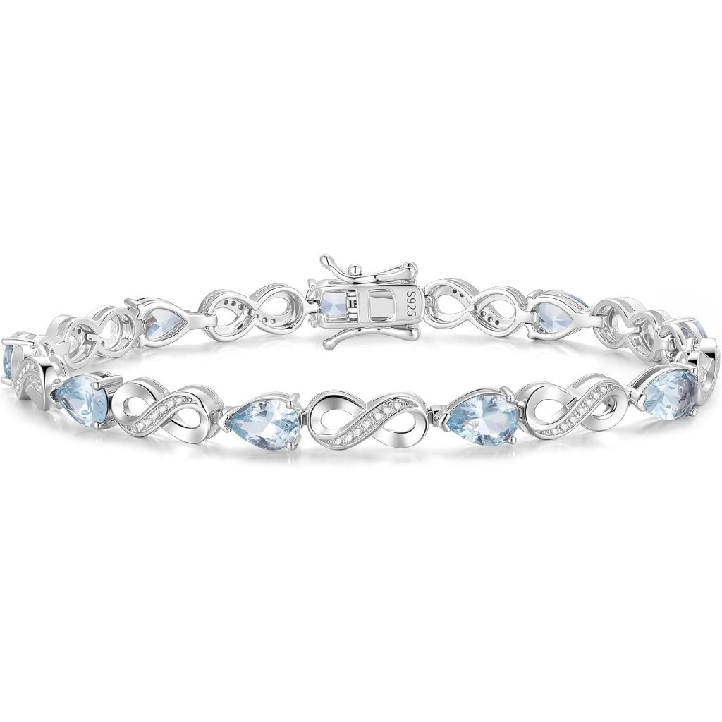 Infinity Embrace Birthstone Tennis Bracelet For Women Infinity Design Sterling S